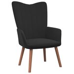 vidaXL Chaise de relaxation avec repose-pied Noir Velours