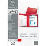 Porte-bloc À Rabat Papier Enduit - Format 23x32cm Pour A4 - Rouge - X 10 - Exacompta