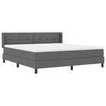 vidaXL Lit à ressorts avec matelas Gris foncé 200 x 180 cm Polyester