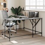 vidaXL Bureau sonoma gris 149x149x75 cm bois d'ingénierie