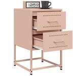 vidaXL Tables de chevet 2 Pièces rose 36x39x60 5 cm acier