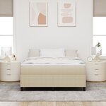vidaXL Lit Box Spring avec Matelas - Vert Clair et Gris  160x200 cm  Tissu Velours Côtelé