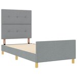 vidaXL Cadre de lit avec tête de lit Gris clair 80 x 200 cm tissu