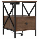 vidaXL Cabinet de chevet avec tiroir Chêne marron 41.5 x 40.5 x 55 cm