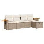 vidaXL Salon de jardin avec coussins 5 Pièces beige résine tressée