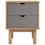 vidaXL Table de chevet OTTA marron et gris 45x39x57 cm bois pin massif