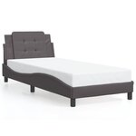 vidaXL Cadre de lit sans matelas Zadar gris 90x190 cm similicuir