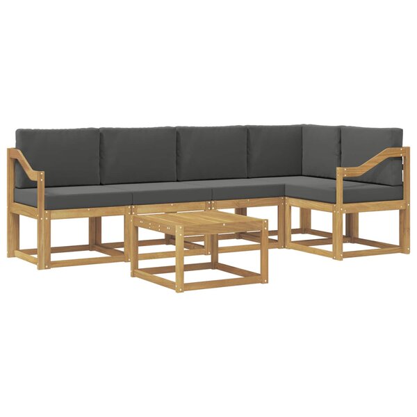 vidaXL Ensemble de canapés d'extérieur 6 Pièces Blanc et anthracite
