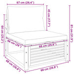 vidaXL Canapé de jardin sans accoudoirs coussins bois massif d'acacia