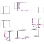 vidaXL Ensemble de meuble TV mural 5 Pièces vieux bois
