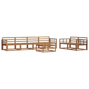 vidaXL Ensemble de canapés d'extérieur 7 Pièces Naturel