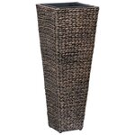 vidaXL Lits surélevés 3 Pièces Jacinthe d'eau Marron foncé
