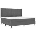 vidaXL Lit à ressorts avec matelas et LED gris foncé  200x200 cm en tissu