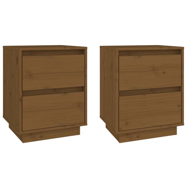 vidaXL Tables de chevet 2 Pièces Marron miel 40x35x50 cm Bois de pin
