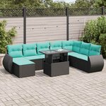 vidaXL Ensemble de canapés de jardin 9 Pièces et coussins rotin acacia