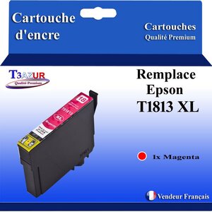 T3AZUR- Cartouche Compatible avec Epson 18XL 18 XL remplace Epson Expression Home XP-402  XP-405  XP-405WH  XP-412  XP-415  XP-422  XP-425 Magenta