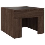 vidaXL Table de chevet avec LED infini chêne marron 40x40x30 cm