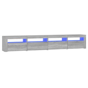 vidaXL Meuble TV avec lumières LED Sonoma gris 240x35x40 cm