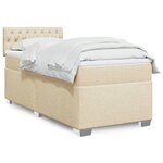 vidaXL Sommier à lattes de lit avec matelas Crème 100x200 cm Tissu