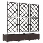 vidaXL Jardinière de Jardin avec Treillis 3 Pièces Marron 120x40x125.5 cm