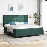 vidaXL Lit à Ressorts avec Matelas LED Vert foncé 200 x 200 cm Velours