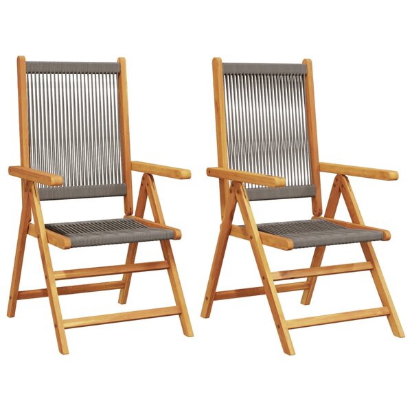 vidaXL Chaises de jardin lot de 2 gris bois d'acacia et polypropylène