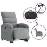 vidaXL Fauteuil inclinable électrique gris clair tissu