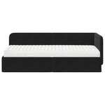 vidaXL Cadre de lit d'angle avec matelas Noir 80 x 200 cm Velours