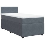 vidaXL Sommier à lattes de lit et matelas Gris foncé 90x190 cm Velours