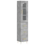 vidaXL Buffet haut Gris béton 34 5x34x180 cm Bois d'ingénierie