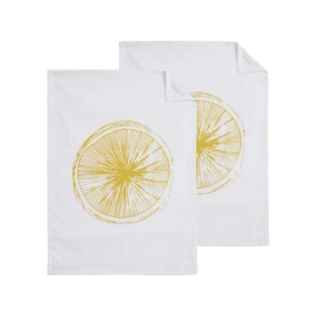 Torchon de cuisine en coton citron (lot de 2)