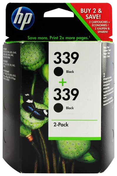 Pack de 2 cartouche jet d'encre origine 339 c9504ee noir hp