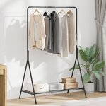 vidaXL Porte-vêtements Noir Métal Moyen Rangement Porte-vêtements