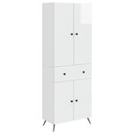 vidaXL 2 Pièces Blanc brillant