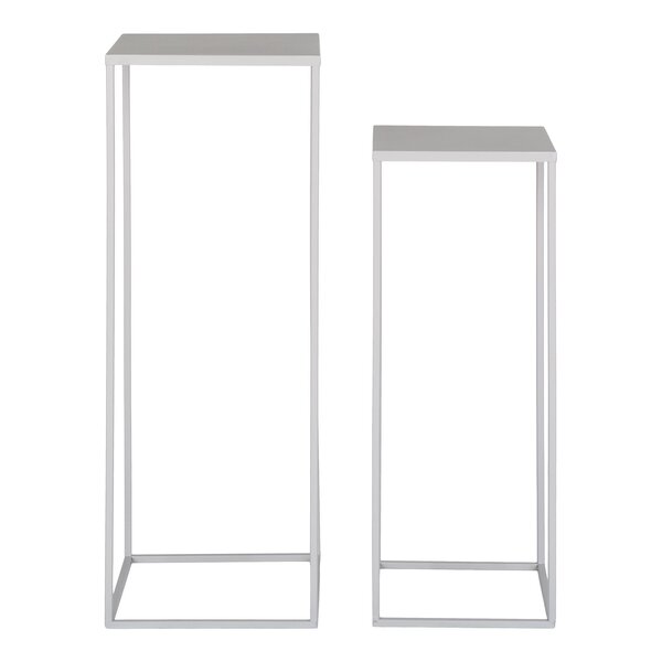 Lot de 2 jardinières en acier gris