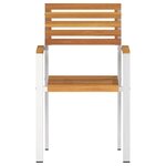 vidaXL Chaises de jardin empilables 4 Pièces en bois d'acacia et acier inoxydable