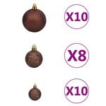 vidaXL Arbre de Noël artificiel pré-éclairé et boules vert 210 cm PVC