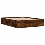 vidaXL Cadre de lit chêne fumé 140x190 cm