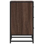 vidaXL Table de chevet chêne marron 40x34 5x60cm bois ingénierie métal