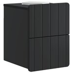 vidaXL Cabinet de chevet mural 2 Pièces Noir 33 x 34 5 x 43 cm