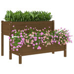 Vidaxl jardinière marron miel 110x84x75 cm bois massif de pin