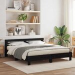 vidaXL Cadre de lit Chêne noir 200 x 200 cm Bois d'ingénierie