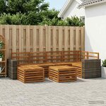 vidaXL Ensemble de canapé d'angle 6 Pièces Naturel Bois d'Acacia Massif