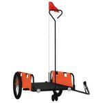 vidaXL Remorque de vélo orange et noir tissu oxford et fer