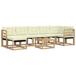 vidaXL Ensemble de canapés d'extérieur 8 pc Blanc et crème