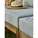 Salon de jardin en bois d'Acacia FSC avec coussins gris -  BOCARNEA - 5 personnes - LEVATA