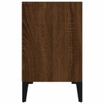 vidaXL Tables de chevet pieds en métal 2 Pièces chêne marron 40x30x50 cm