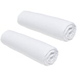 2 draps housses - 90 x 190 cm -Craie