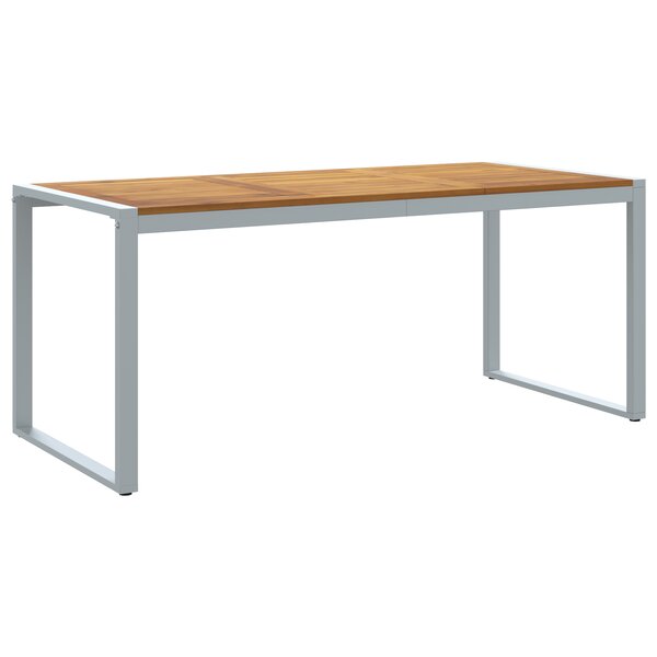 Table de repas d'extérieur vidaXL Grise 180x90x75 cm Acier et Bois massif Acacia