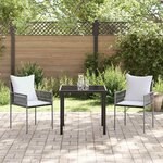 vidaXL Ensemble de salle à manger pour jardin 3 Pièces Marron Poly rotin